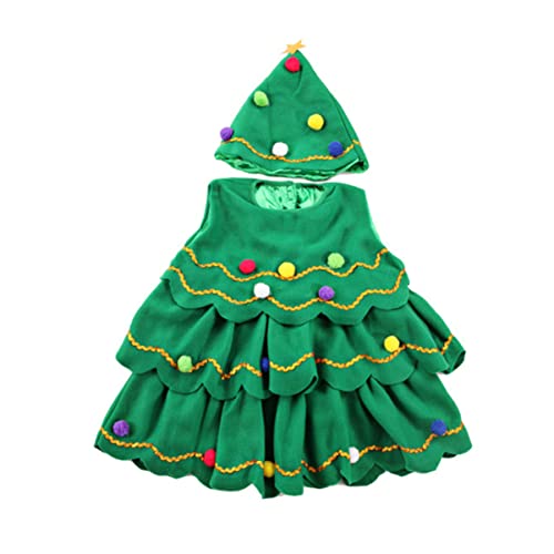 SOIMISS Mostrar Disfraces Disfraz De Árbol De Navidad para Niños Sombreros De Niños Traje De Árbol De Navidad Vestido De Árbol De Navidad y Sombrero Disfraces Infantiles Cosplay Bebé Ropa