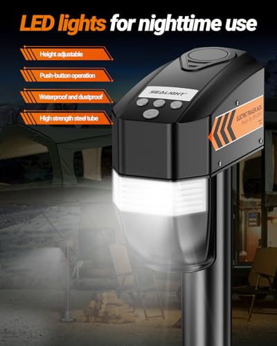 image for SEALIGHT 5000LB Electric Trailer Jack with Remote Control,Range up to 