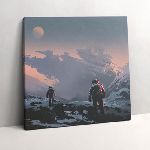 Toile Les astronautes et la Voie lactée Wallfluent Tableau d'Art Finition Peinte