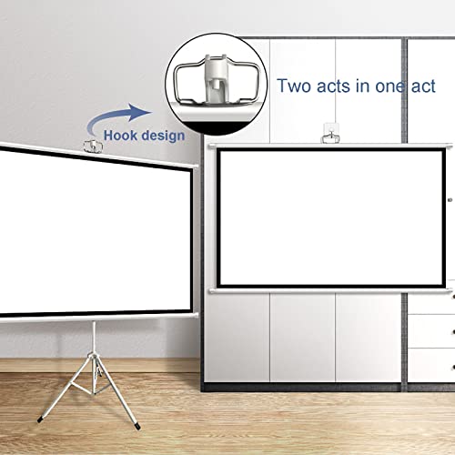Pantalla de proyección con soporte portátil y móvil, pantalla plegable ajustable en altura, para películas, conferencias y presentaciones (100 pulgadas, relación 4:3/16:9) miniatura 4