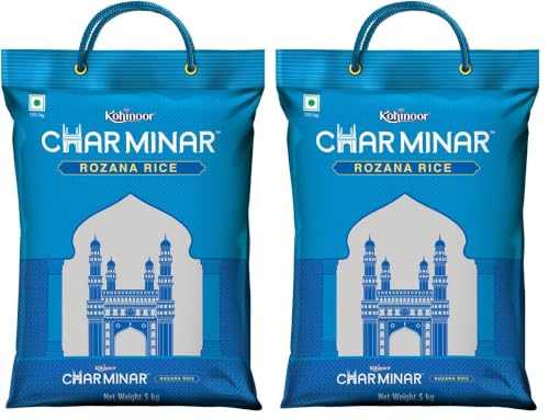 Image of Kohinoor Charminar Rozana Basmati Rice, 5 Kg | Daily Use Basmati Rice, Aromatic & Flavorful Long Grain Rice (Pack of 2)