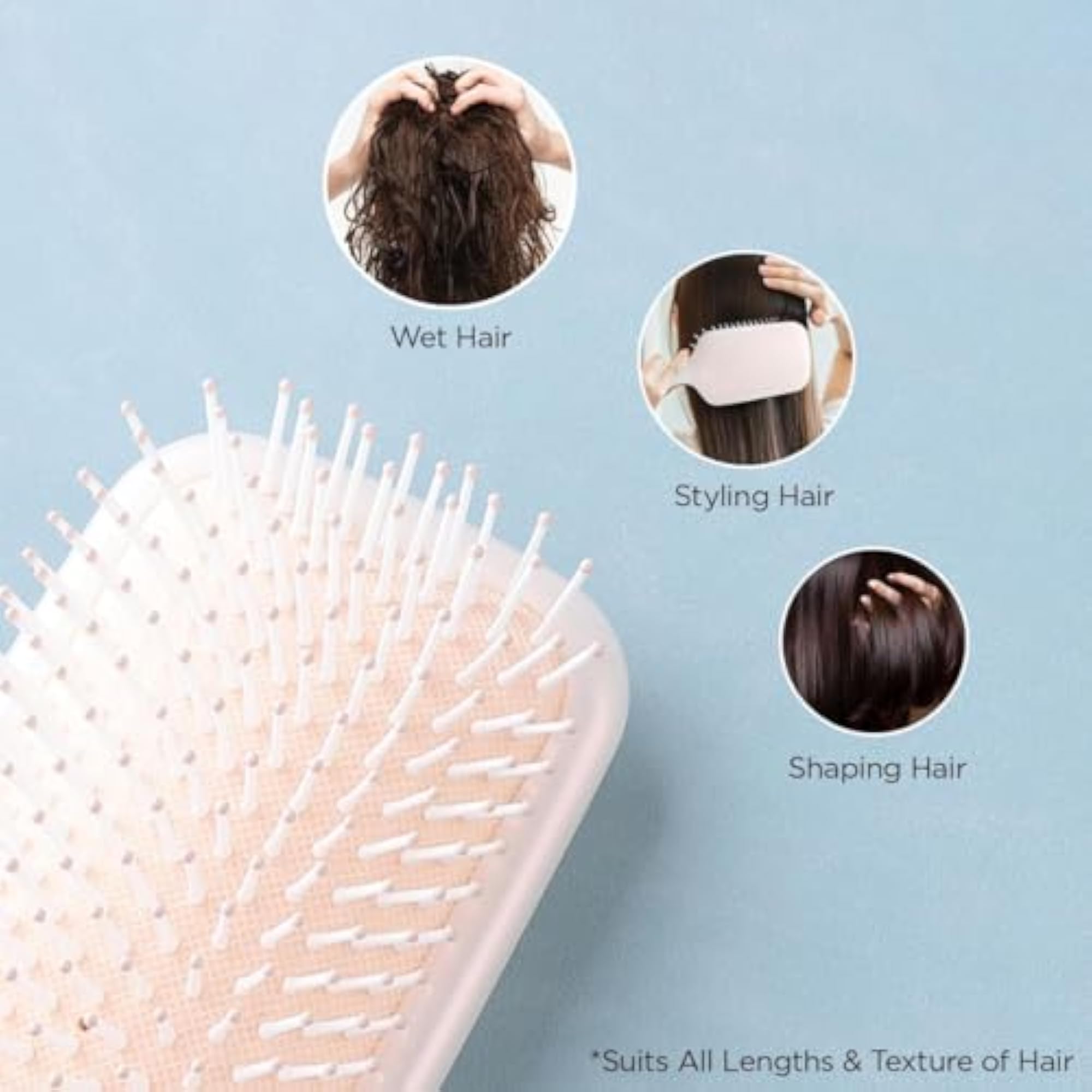 Detangles Hair Brush, Suitable for All Hair Types, 2 Piece Set