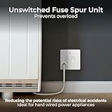 BG Electrical Switched Fused Connection Unit with LED Power Indicator and Flex Outlet, Fused Spur Switch, Double Pole, Screwless Front Plate, Round Edges, Evolve, Pearlescent White, 13A, PCDCL52W - Image 4