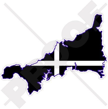 CORNWALL Cornish Map-Flag England UK 5.1" (130mm) Vinyl Bumper Sticker, Decal
