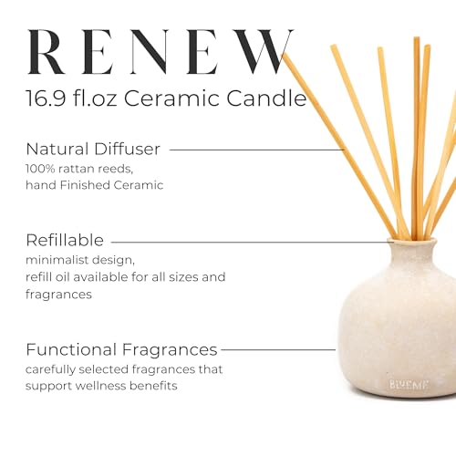 BLUEME-Bundle-Renew-Ivy-Rose-1691-Fl-Oz-Wellness-Diffuser-Oil-Refill-Contains-Essential-Oil-Sustainable-Hand-Finished-Premium-Luxury-Ceramic-Natural-Rattan-Reeds BLUEME Bundle Renew Ivy Rose 1691 Fl Oz Wellness Diffuser Oil Refill Contains Essential Oil Sustainable Hand Finished Premium Luxury Ceramic Natural Rattan Reeds