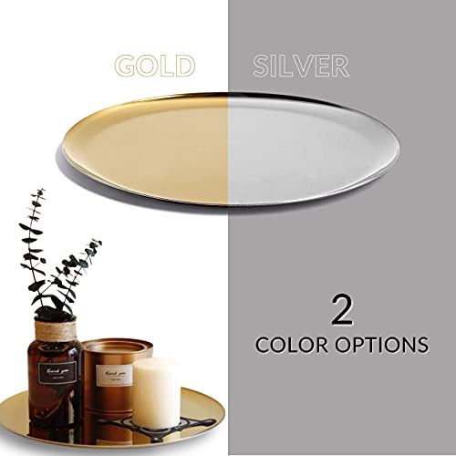 Innovation House Multi Function Stainless Steel Decorative Trays, Color & Shape, Suitable For Bathroom Hand Towels, Jewelry Trays, Essential Oil Tray, Candle Plate (28Cm X 28Cm, Gold) #TOP5