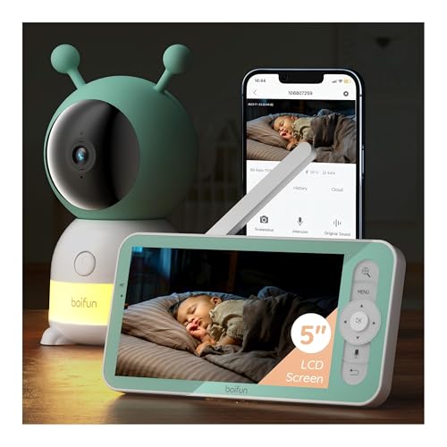 BOIFUN 2026 Upgraded 2K WiFi Baby Monitor with Camera and Audio, Smart Night Light, APP & 5'...