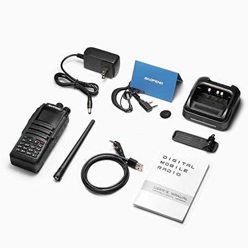 Baofeng Dm-1701 Dual Band Dual Time Slot Dmr/Analog Two Way Radio, 3,000 Channels Amateur Radio/Free Programming Cable, Charger And Ptt Earpiece #TOP6