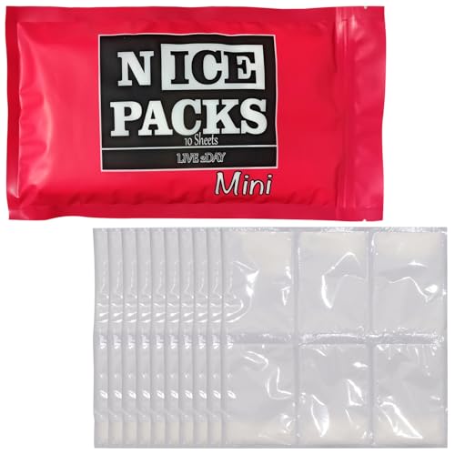 Image of Nice Packs Reusable Dry Ice Packs for Cooler & Lunch Boxes, 60 Cells | 10 Long Lasting Flat Ice Pack Sheets - Flexible Freezer Packs for Shipping Frozen Food, Ice Blankets for Food