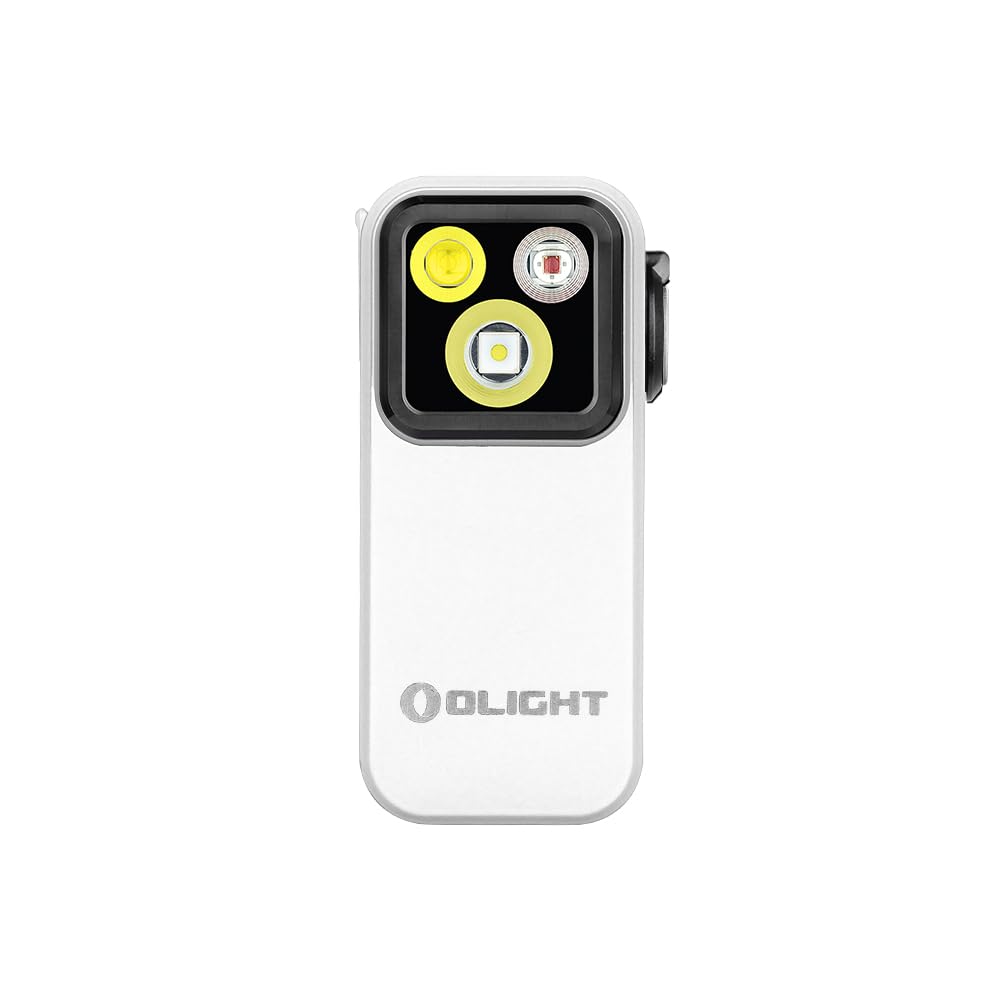 OLIGHT Oclip Pro Luce di Emergenza a Clip Mini Torcia 500LM IPX6 Compatto e Leggero Tre Sorgenti Luminose Angolo Regolabile per l'Illuminazione Quotidiana (Bianco)