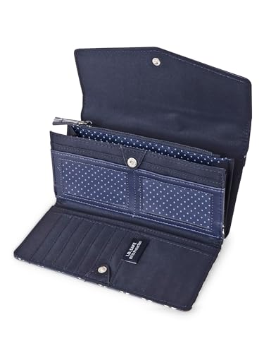 Image of Nautica Money Manager RFID Women's Wallet Clutch Organizer, Navy & White