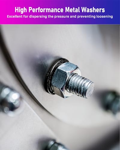 400 Stück Unterlegscheiben Schwarz, ANVINKU Edelstahl Beilagscheiben Sortiment, 8 Größen Unterlegscheiben Set M2 M2.5 M3 M4 M5 M6 M8 M10, Unterlegscheibe Sortiment für Schrauben