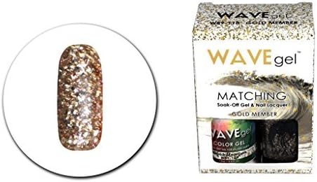 WAVEGEL Soak-0ff Gel & Nail Lacquer Matching Duo Set - Gold Member - W89118-89118 I 0.5 Oz