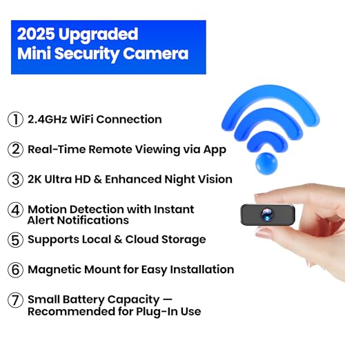 IVVHVVI Only 0.6 inch Hidden Camera, 2026 Upgraded 4K Spy Camera, Mini Camera with Real-Time Recording, AI Motion Detection, Support Cloud & TF Storage, Night Vision, Indoor Cameras for Home Security by IVVHVVI - Used condition - Image 4