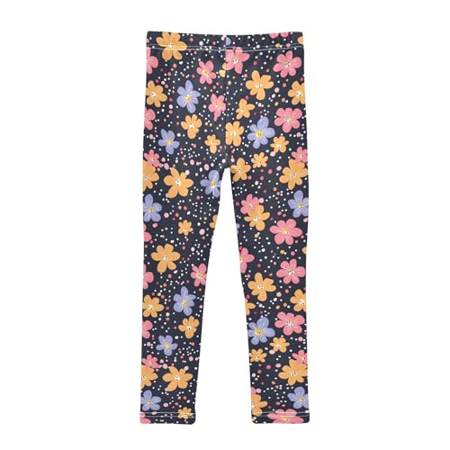 Colorful Cartoon Flowers Girls Leggings Soft Stretch Workout Yoga Dance Pants for Kids Casual Tights2