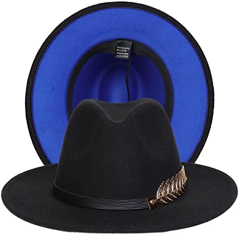 JK Home Womens Mens Classic 1920s Gatsby Fedora Hats, Patchwork Two Tone Wide Brim Panama Roaring Jazz Cap