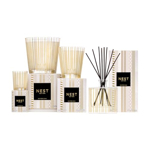 Image of NEST New York Scented Votive Candle, Winter Chai - 2 oz - Up to 28-Hour Burn Time - Reusable Glass Vessel