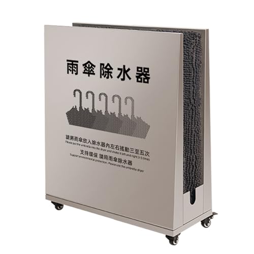 FVTVHEV 傘しずく取り 商用傘乾燥スタンド 雨傘除水器 金属材質 防雨 防錆 吸水傘立て 吸水性が高い 底部にキャスター付き 移動が容易 ブレーキ付き 乾燥傘立て 様々な場面での使用に適しています(シルバー1)