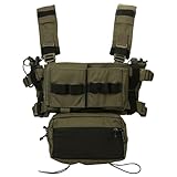 TWINFALCONS Chest Rig MK3 Taktische Weste mit 5,56 M4 Magazintasche und Pistolenmagazintasche Airsoft Weste für CS Paintball Jagd (Ranger grün)