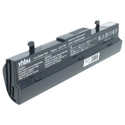 vhbw batteria compatibile con Asus Eee PC 1001PX, 1005HAG, 1001PXD, 1005P, 1005HA, 1001PQD, 1001P notebook (2200mAh, 11,1V, Li-Ion) - nero