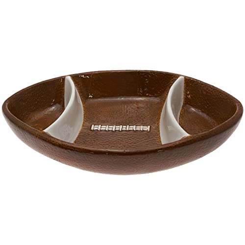 Boston International Chip and Dip Set, Super Bowl Football Party Ceramic Serving Bowls, 12 x 8-inches, Football Fever by Boston International - Used condition - US$15.11