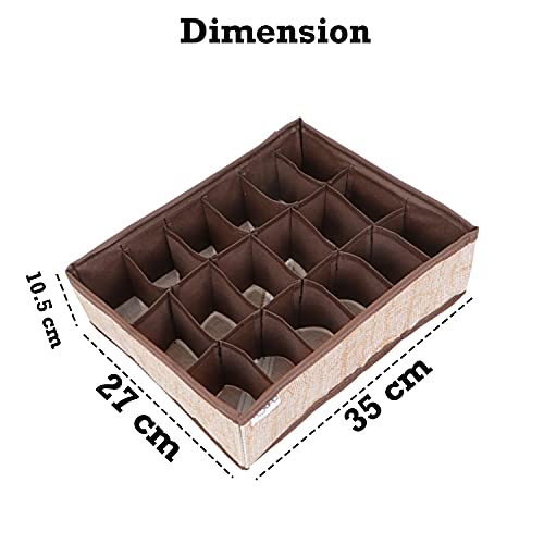 Image of HOKIPO Non - Woven Fabric Undergarment Organizer Storage Box For Drawers Bra Panty Socks Tie Lingerie Organizer For Wardrobe (In-333), Drawer Organizers
