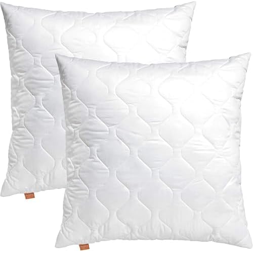 Amazinggirl Kopfkissen 2er Set 40 x 80 cm Steppkissen Mikrofaser - Kissen Bettkissen Schlafkissen weiß Pillow Füllkissen 4 sleepling 191117 2er Set Basic 100 Kopfkissen | Ökotex | waschbar bis 60 Grad | Made in EU | Füllmengengarantie | Größengarantie | 80 x 80 cm, weiß