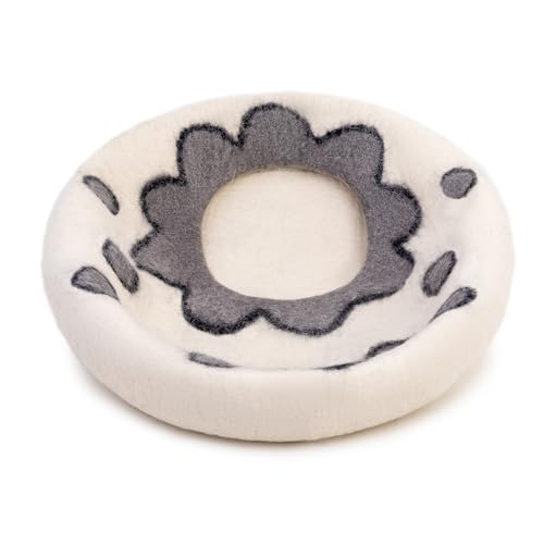 Woolygon Cama de feltro para gatos caverna – camas de gatinho de lã feitas à mão para gatos internos