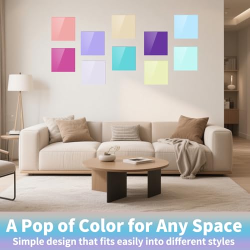 eupdd 10 Stück Farbig Acryl Kunststoffplatte: 20×20cm Acrylic Sheet, 3mm Dick Acrylglas Platte für DIY Projekte, Kunsthandwerk, Dekoration, Exhibition ProjectsSigns