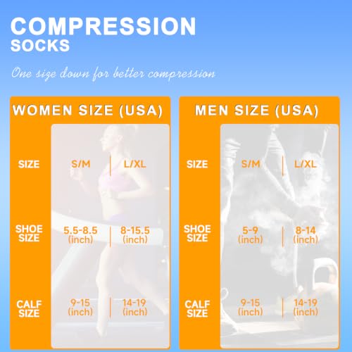 Image of Bropite Compression Socks for Women & Men Circulation-Compression Socks 20-30 mmhg-Best for Running,Medical,Nurse,Travel., 08 -Assorted 05, Large-X-Large