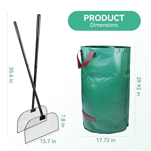 Recolector de hojas con mango largo y bolsas para jardín miniatura 3