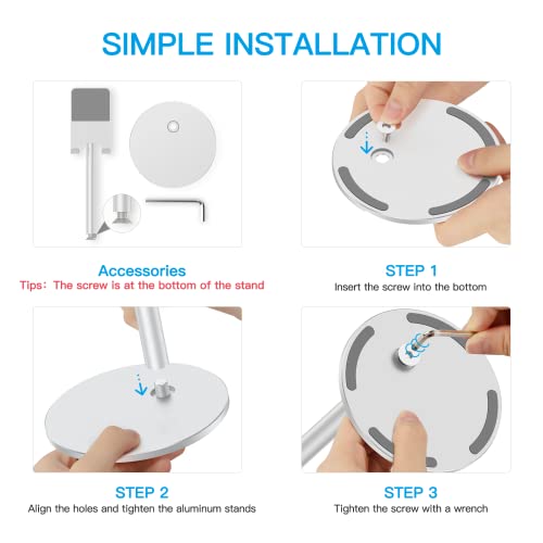 Omoton CASTAND-04-WHITE-JOE Cell Phone Stand, Omoton Angle Height Adjustable Aluminum Phone Holder thumb #3