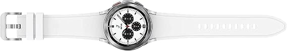 Samsung Galaxy Watch 4 Classic 42mm Smartwatch w/Bonus Band (Black), ECG Monitor Tracker for Health, Fitness, Running, Sleep Cycles, GPS Fall Detection & Bluetooth, US Version, Silver