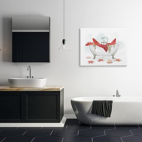 Image of Stupell Industries Large Red Starfish Ocean Inspired Claw Bath Tub