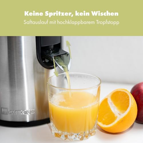 Bild 3 - Clatronic Entsafter | ganze Früchte zerkleinern | großer Einfüllschacht | Slow Juicer | Tropfstopp für sauberes Arbeiten | einfache Reinigung | 400W | Entsafter Gemüse und Obst | Juicer | AE 3666