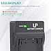 LP NP-FH50 Battery Charger, Charger with LED Lights Display, Compatible with Sony NP-FH50, NP-FH70, NP-FH100, NP-FP50, NP-FP70, NP-FP90, NP-FV50, NP-FV70, NP-FV90 Battery, Charging Station for NP FH50