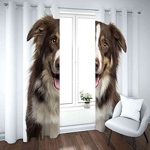 Rideau de chambre occultant isolant thermique modèle chien 3D