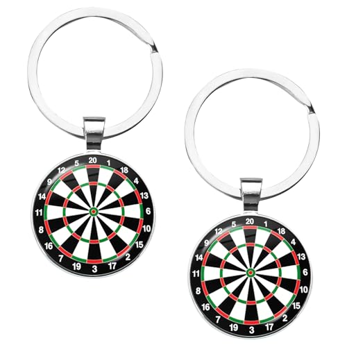 Aisikoo 2 Stück Dartscheibe Schlüsselanhänger, Originelle Dart Geschenke für Männer, coole Dart Deko & praktisches Dart Zubehör für echte Darts Fans, Perfektes Darts Zubehör als Geschenkidee