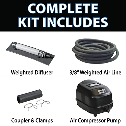 Crystalclear Koiair Mini, Aeration Kit For Water Gardens & Koi Fish Ponds Up To 4,000 Gallons, Quiet & Energy Efficient, Made For Year-Round Use To Maintain Clean & Clear Water #TOP1
