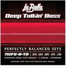 La Bella 760FS Deep Talkin Bass Flatwound Bass Strings - Through Body - 5-String