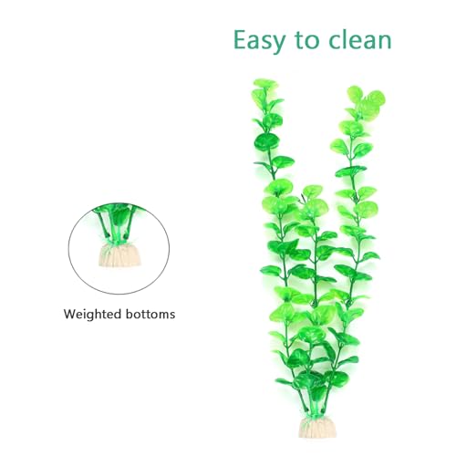 Image of AQUANEAT Fish Tank Artificial Plants, Aquarium Plants Plastic, 12Inch Tall Green Decorations,10packs
