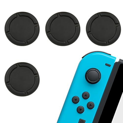 4 Pezzi di Cappucci di Sostituzione per Pulsanti Switch Joycon, Accessori Protettivi in Silicone per Joystick 3D Grips (Nero)