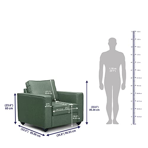 Image of Wakefit Sofa Set | 3 Year Warranty | Sofa 6 Seater, 6 Seater Sofa for Living Room, Wooden Sofa Set, Sofa Set 3+2+1 Seater - Napper(Omega : Green)