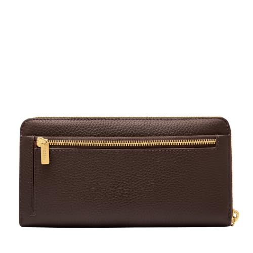 Image of Fossil Women's Logan Leather RFID-Blocking Zip Around Clutch Wallet with Wristlet Strap for Women
