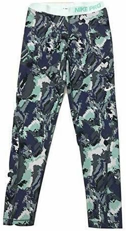 Nike Girl's Pro Combat Hyperwarm Tights Digital Camo Green Grey Purple 915368-392 (XL)