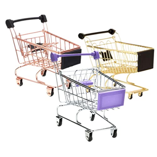 Toddmomy 9 Pcs Handcart Holder Cart Creative For Desktop Tey Organizers Carts Mini Shopping Home Grocery Color Makeup Miniature Assorted Playing Utility Mode Accessory Decoration #TOP7