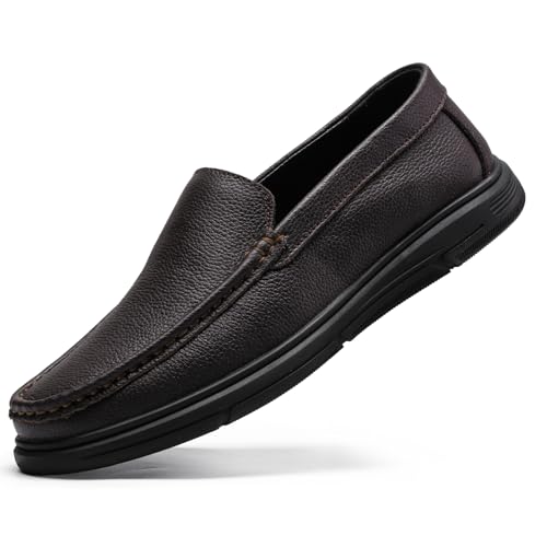 Men’s Loafers Casual Leather Slip-On Oxfords Driving Shoes Dress Soft Comfortable & Light-Weight