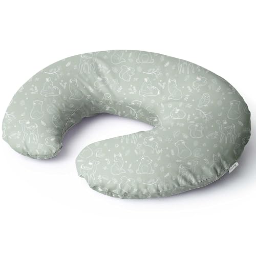 Niimo Stillkissen Klein für Baby Halbmond aus 100% Baumwolle Oeko-TEX Standard 100 Stillhörnchen Waschbar & Atmungsaktiv Kleines Stillkissen (15 5 x 39 cm)