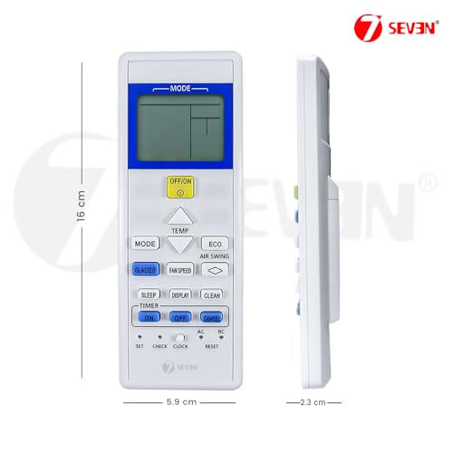 Image of 7SEVEN Compatible with Panasonic AC Remote Control Model 157D Suitable for 1 1.5 2 Ton Split and Window Air Conditioner - Match Each Key by Key Exactly with Existing AC Remote Function
