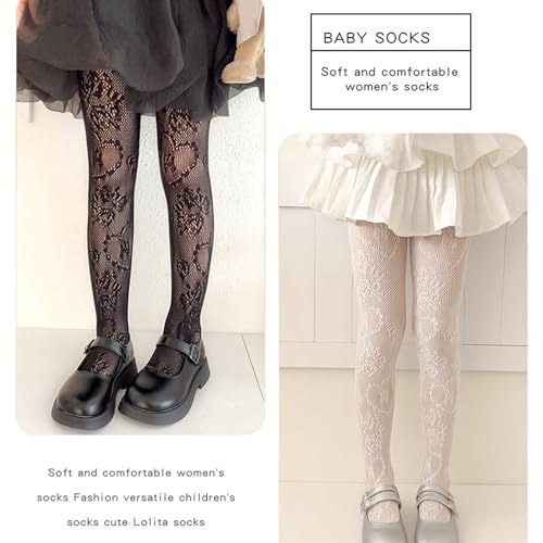 Mesh Heart Pattern Leggings For Little Girl Stretchy Stockings 3-12Y Child Spring Lace Pantyhose Kids Dress Socks Girl4